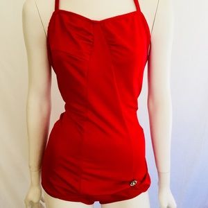 Stop Staring Red Marilyn swimsuit w/ rhinestone